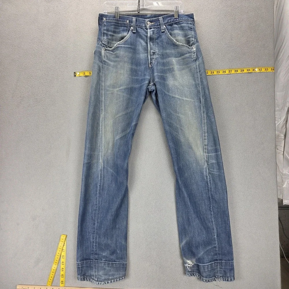 Vintage Levis Engineered Jeans Mens Blue Twisted Button Fly Fits 32x32